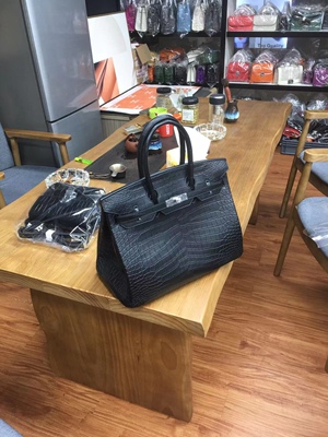 35cm铂金包肚皮鳄鱼皮皮包真皮女包新款手提包单肩斜挎包包时尚