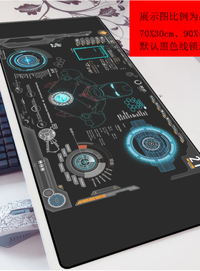 钢铁侠游戏3mm鼠标垫Iron Man超大90x40动漫笔记本电脑键盘垫铁甲