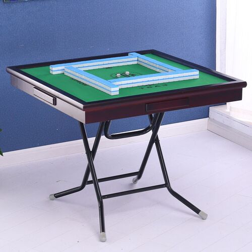 可折叠实木边框宿舍麻将桌子餐桌两用绒布棋牌桌面家用手动手搓麻