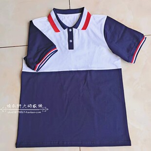 夏季薄款惠东县学生校服纯棉短袖背心男女班服儿童园服POLO衫可定