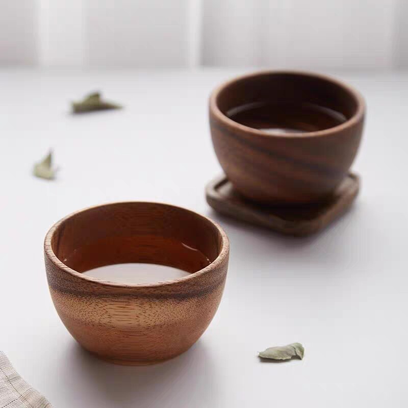 包邮实木茶杯日式木质酒杯相思木原木无漆喝水杯子茶隔热木杯餐厅