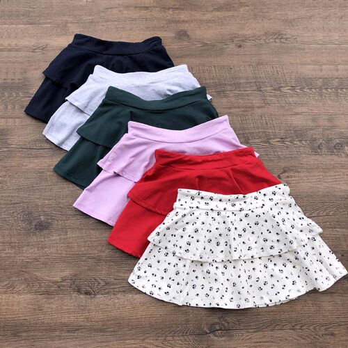 cotton女童防走光纯棉短裙