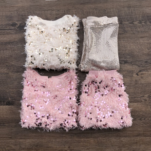 出口欧单高品质女童羽毛纱套装 外贸原单中大童毛毛衣卫衣裙亲子装