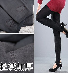 拉绒保暖显瘦彩色磨毛踩脚连裤袜