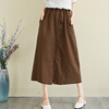 Retro literature Cotton and hemp skirt summer Mid length version Elastic Paige Ramie skirt Easy Solid skirt