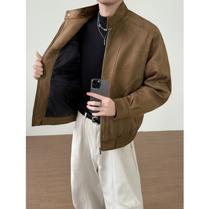90白鸭绒麂皮绒羽绒服男士加厚夹克外套YR5001-P220图片