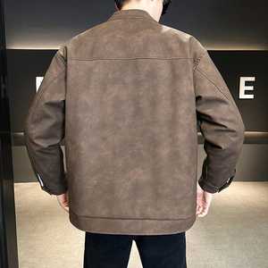 90白鸭绒美拉德PU皮衣冬季羽绒服男夹克外套YR789-P200图片