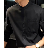 纯棉立领长袖衬衫男装衬衣CS021-P60，男装衬衫，电商D236-1（原A051-1）