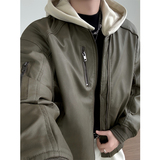 可脱卸帽PU皮羽绒服男装加厚棒球领外套YR803-P260，男装羽绒服，电商D236-1（原A051-1）