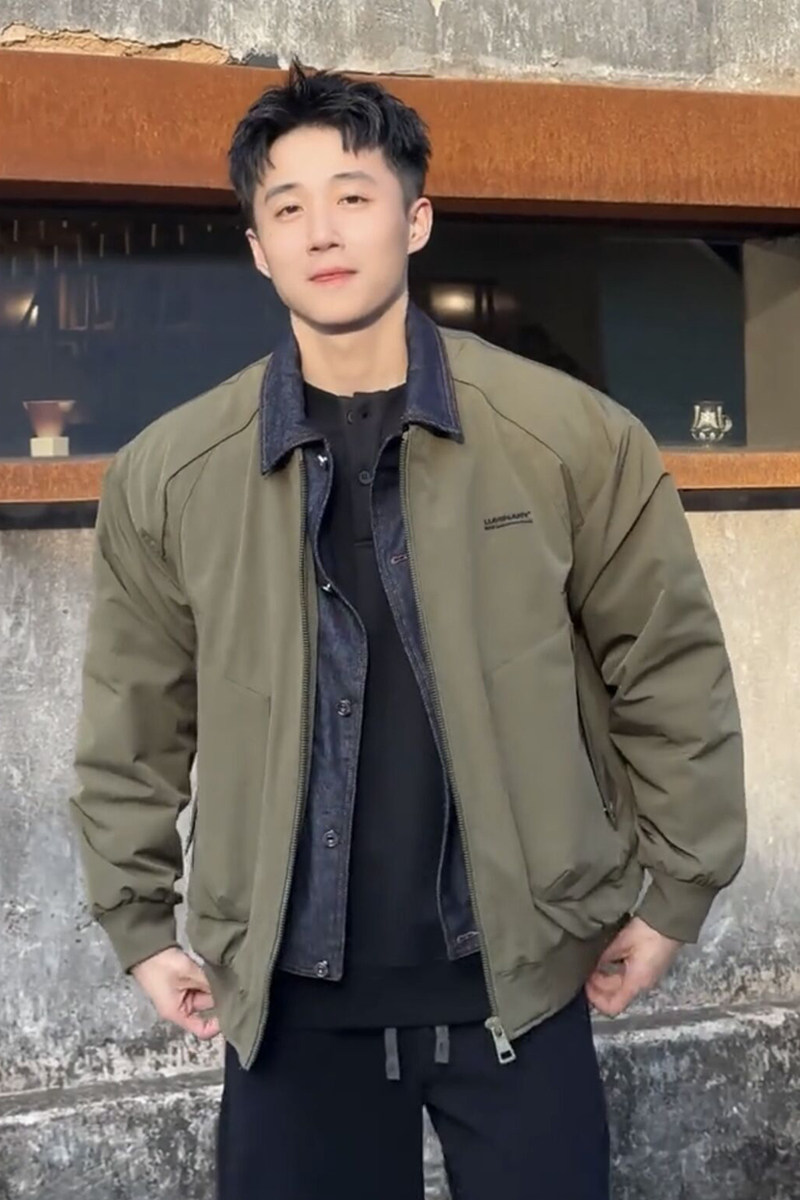 春秋假两件牛仔拼接夹克外套男（加棉款2297）2397-P120,男装工装外套,电商D236-1（原A051-1）