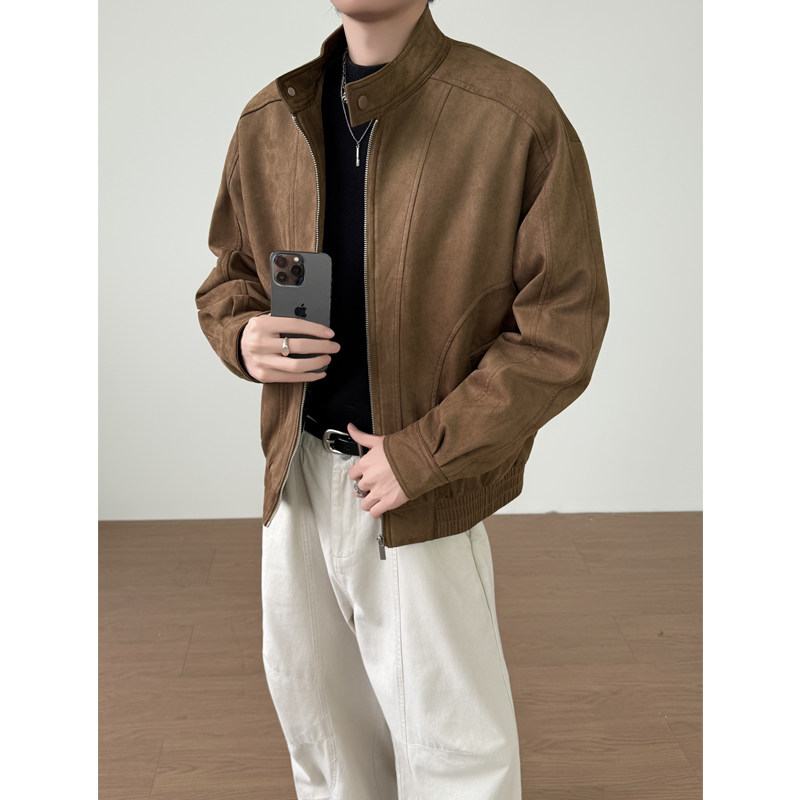 90白鸭绒麂皮绒羽绒服男士加厚夹克外套YR5001-P220,男装夹克,电商D236-1（原A051-1）