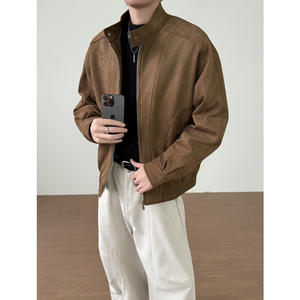 90白鸭绒麂皮绒羽绒服男士加厚夹克外套YR5001-P220图片