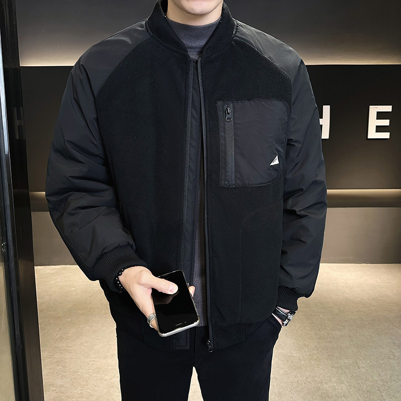 撞色拼接棒球服男装棉衣宽松保暖棉服外套SJ12-P120,男装棉衣,电商D236-1（原A051-1）