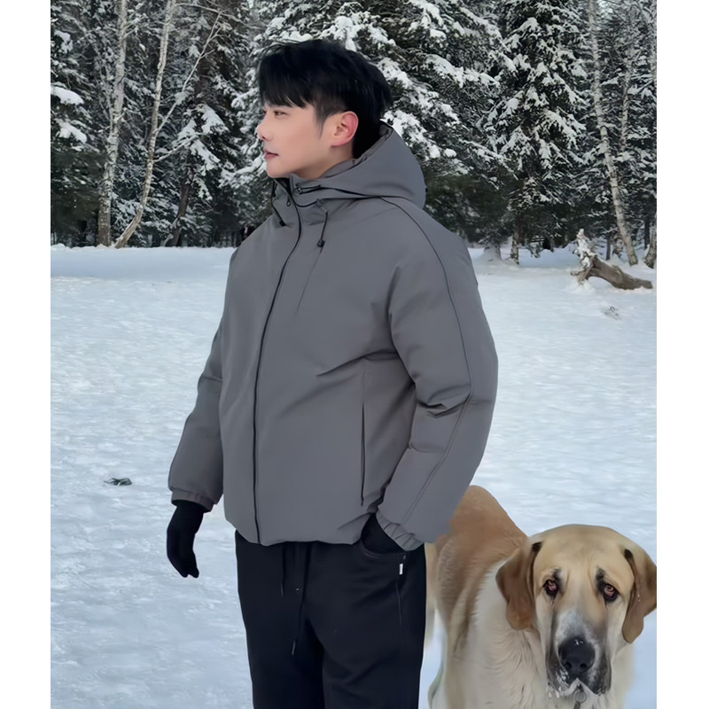 90白鸭绒双面穿排骨羽绒服男连帽外套YR826-P300，男装羽绒服，电商D236-1（原A051-1）