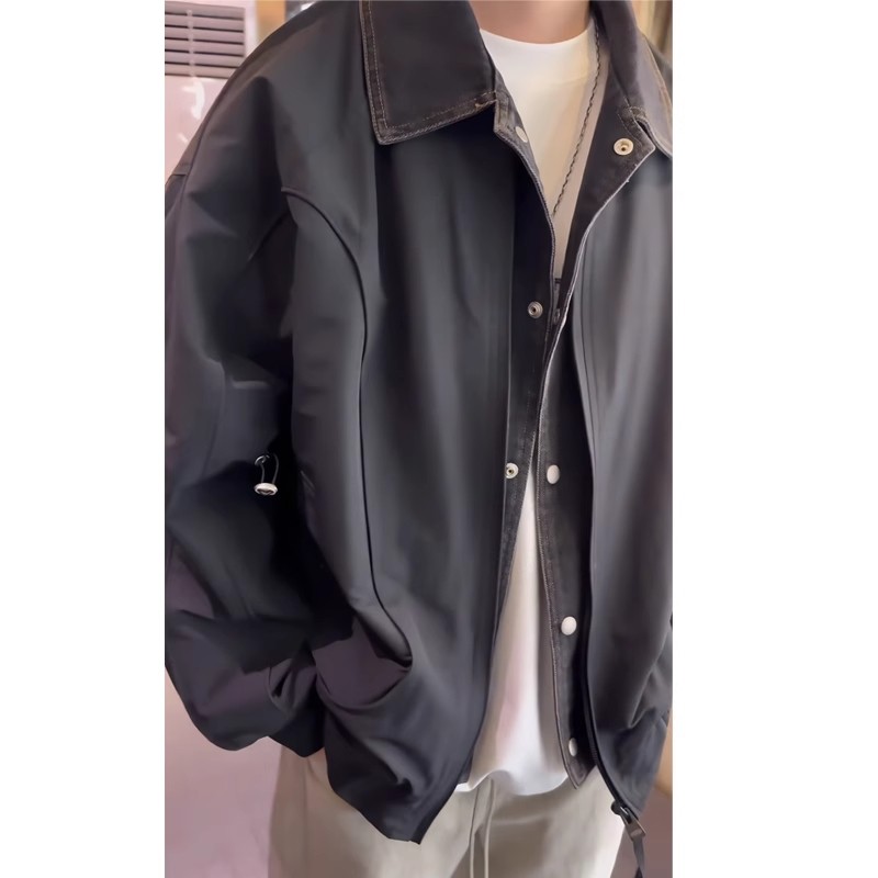 2025秋装牛仔假两件夹克外套男JK5502-P110,男装工装外套,电商D236-1（原A051-1）