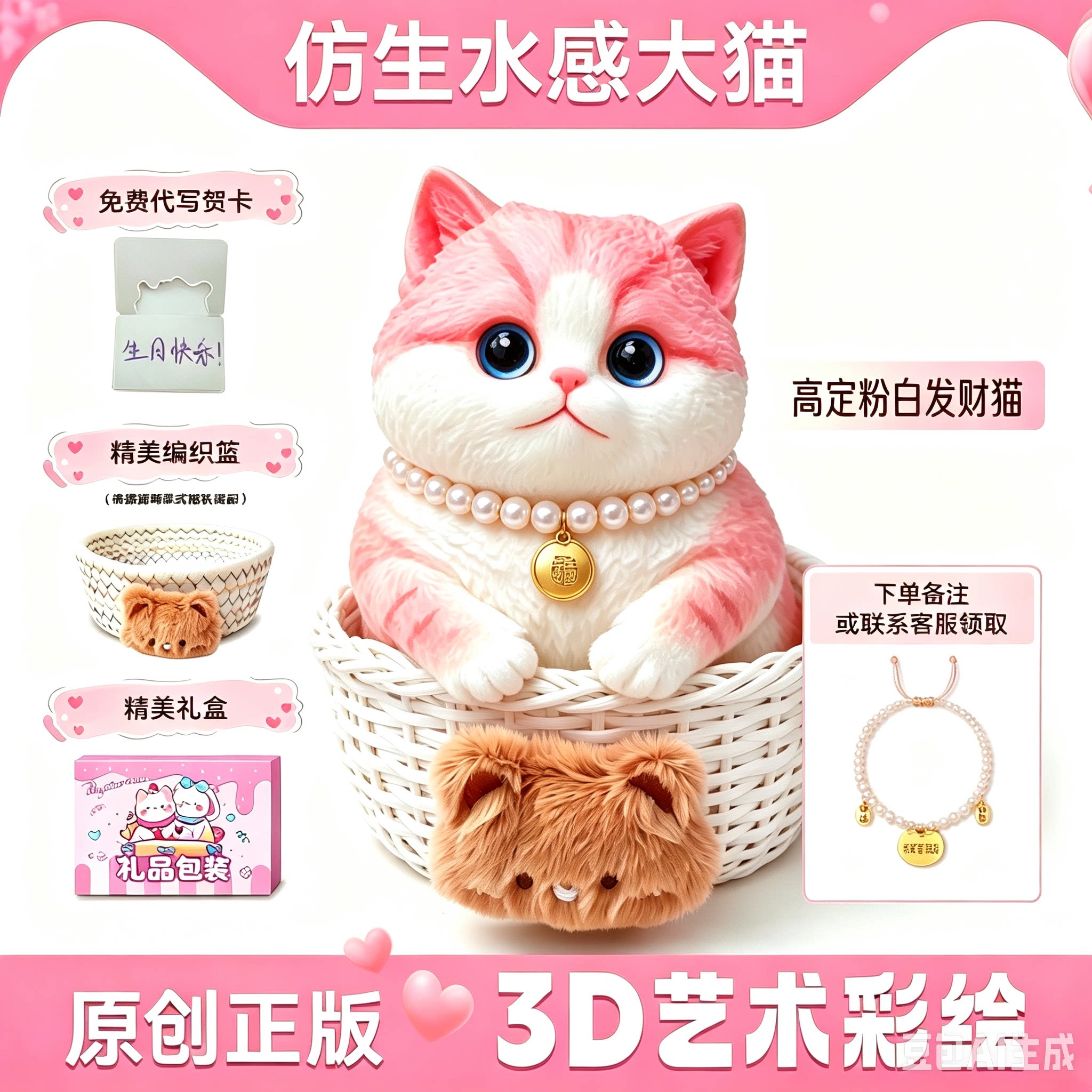 节日礼物正版招财猫手办摆件女生捏捏乐/按按乐