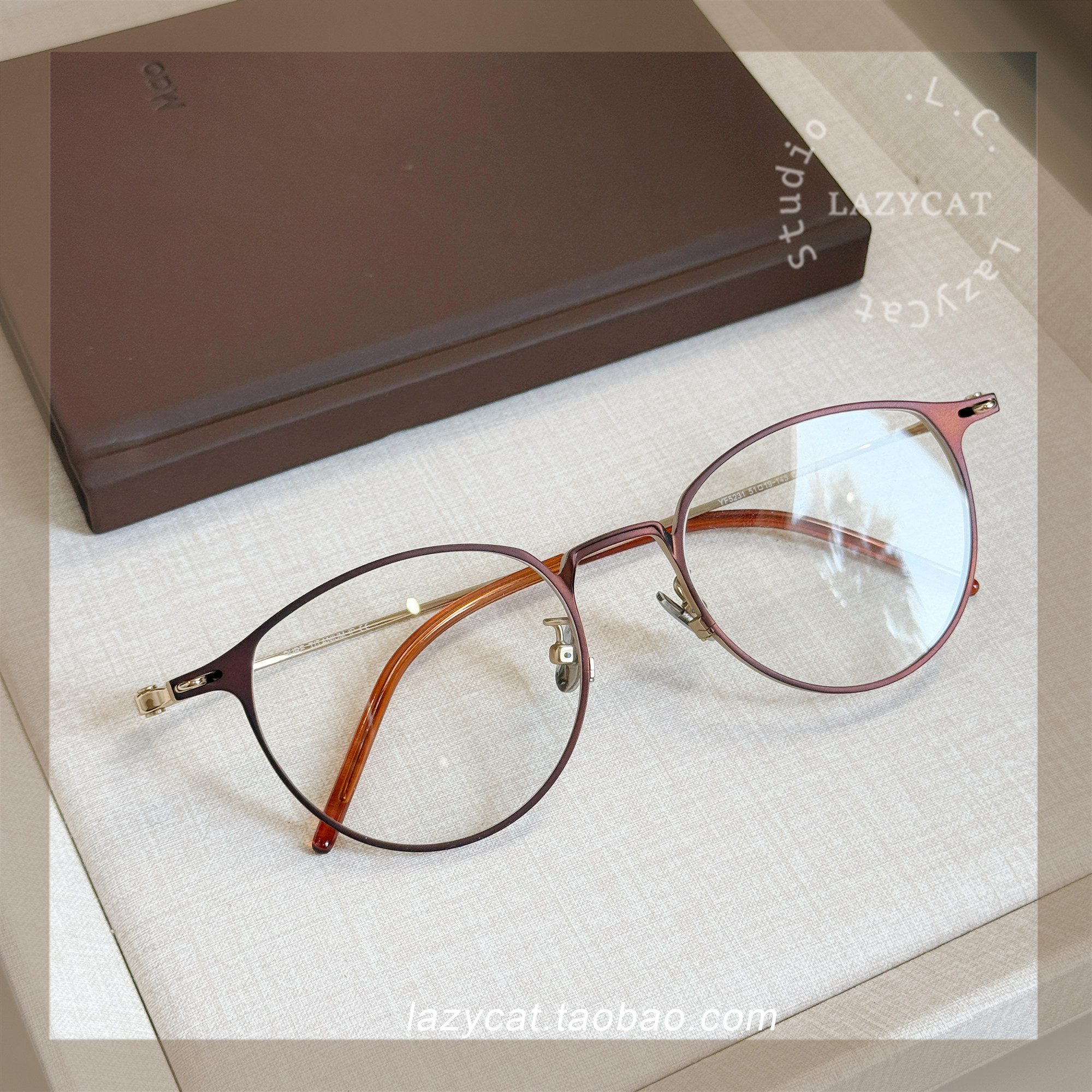 51mm韩国超轻纯钛椭圆眼镜框女10g小众设计师款显小脸眼镜架男潮