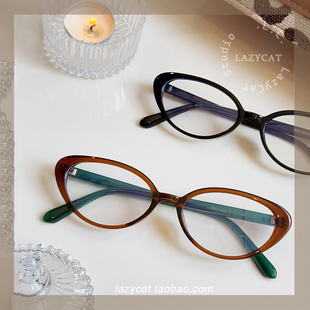 53mm复古猫眼眼镜框TR90小框防蓝光女可配近视度数眼镜架素颜男