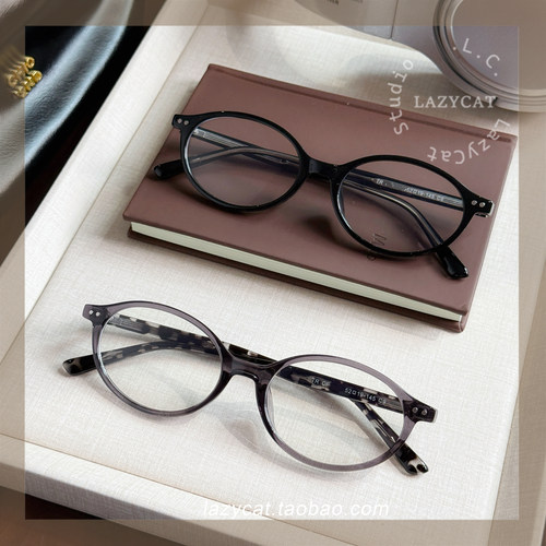 日系椭圆眼镜框女书呆子