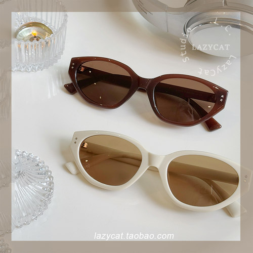 复古猫眼墨镜女小框防紫外线