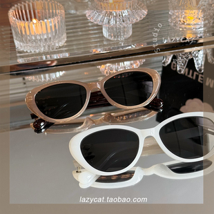 53mm猫眼墨镜女款可可咖啡色遮颧骨上扬镜框高级感防晒小脸太阳镜