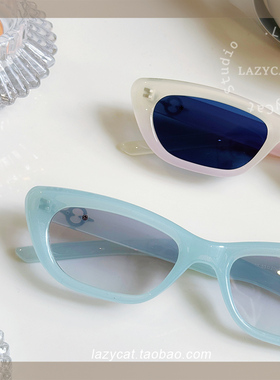 猫眼窄小框偏光墨镜女个性复古