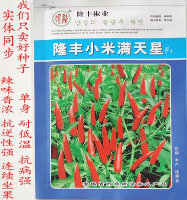 高产杂交单生小米椒满天星朝天椒种子中熟辣椒蔬菜泡椒红米椒种籽