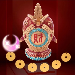 李居明2026鲸吞万里财正东摆件八白正财位摆设马年九宫方位吉祥物
