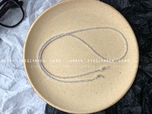 HMBVS原创2MM切面白色锆石圆珠石眼镜链小珠子太阳镜挂链口罩链