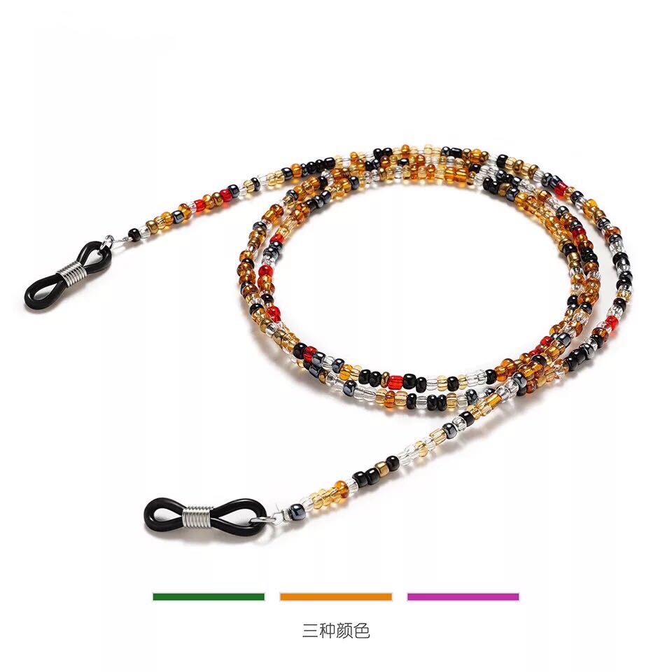 配件防滑老花手工玳瑁串珠眼镜链图片