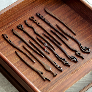 【大叶紫檀】发簪子国标红木黑黄盘发饰品古风复古古典新中式国风