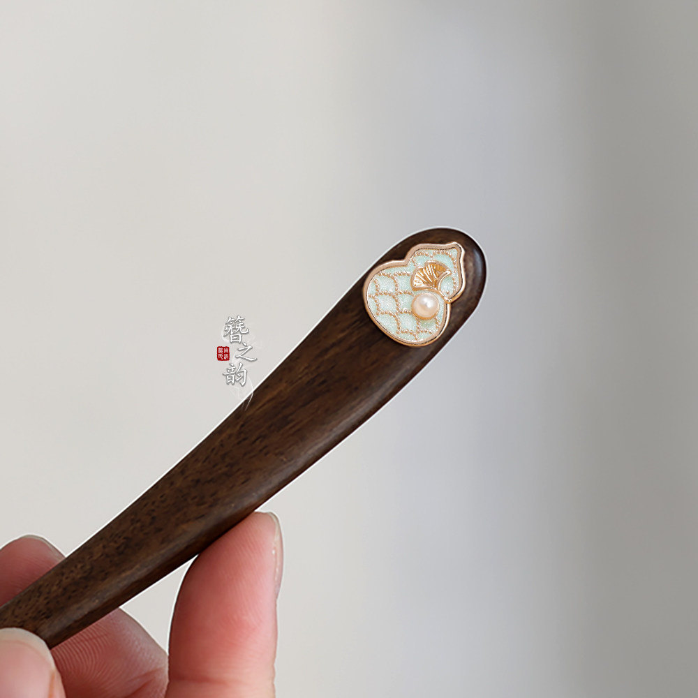 簪之韵【小幸福】葫芦银杏叶大叶紫檀木发簪古风简约盘发簪子精致,饰品/流行首饰/时尚饰品新,发饰,淘宝优惠券,粉丝福利购,淘宝优惠卷