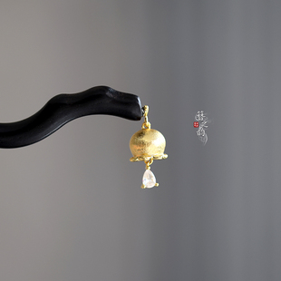 簪之韵【风铃花】铃兰吊坠黑檀木发簪子古风盘发饰品新中式女短簪