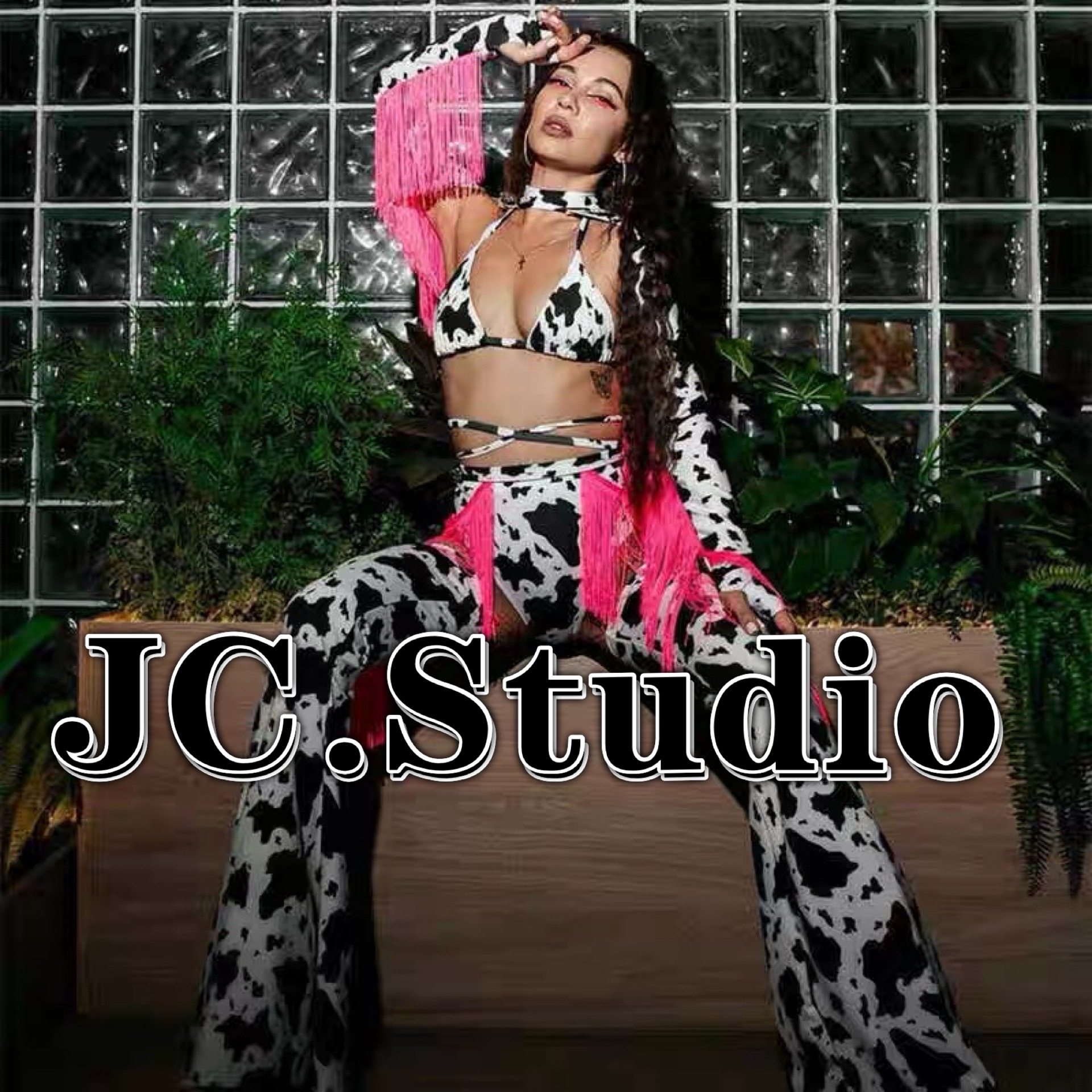 定制性感辣妹风粉色奶牛Gogo舞台演出服女团ds性感演出服套装