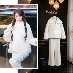 张元英明星同款羽绒服高级感百搭轻薄保暖白鸭绒冬装外套女