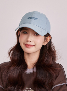 加宽帽檐软顶棒球帽女生韩系浅蓝色深顶鸭舌帽时尚百搭遮阳帽子男