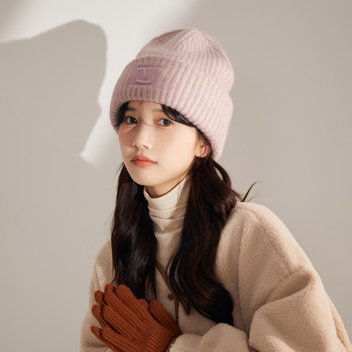 简约高级感针织帽女冬天加厚保暖毛线帽粉紫色百搭显脸小套头帽男,服饰配件/皮带/帽子/围巾,帽子,淘宝优惠券,粉丝福利购,淘宝优惠卷