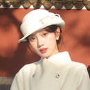 高级感纯羊毛小礼帽女气质千金感毛毡盆帽甜美蝴蝶结翻檐渔夫帽子