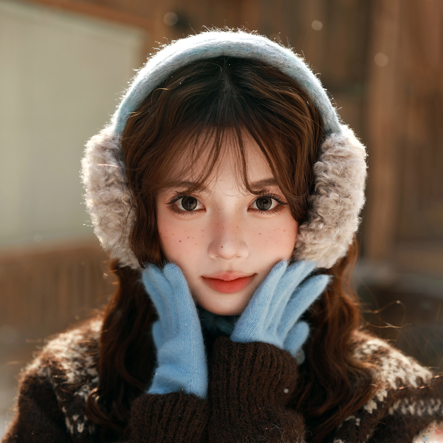 韩系高颜值蓝色耳罩冬季毛绒绒拼色软骨耳暖户外骑车保暖系带耳包,服饰配件/皮带/帽子/围巾,耳套,淘宝优惠券,粉丝福利购,淘宝优惠卷