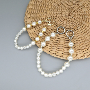 包包装饰珍珠链水杯挂链子手提链毛线包链条手提包带手拎串珠短链