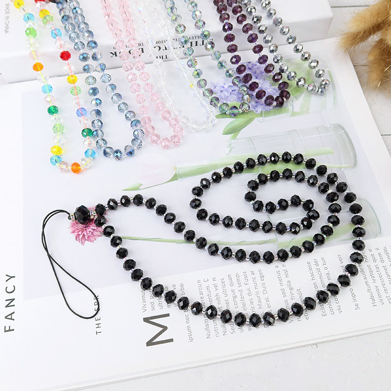 水晶手机链挂绳挂脖女款绳子串珠成品挂件挂饰手机绳钥匙长款挂链