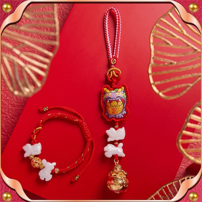 峨眉山本命年肖红绳猴猪虎蛇手绳