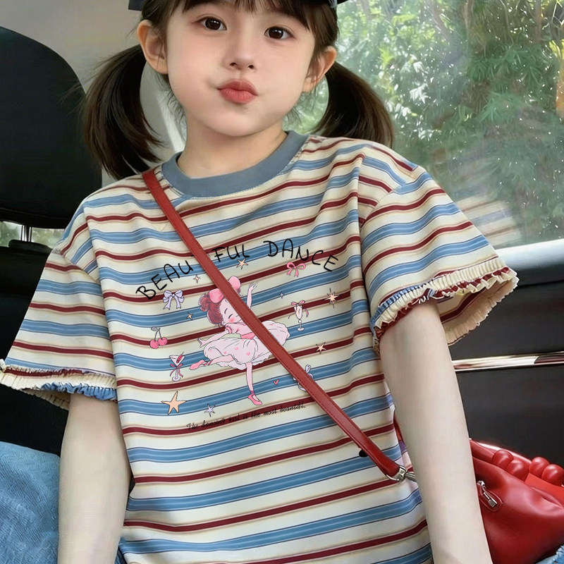 女童条纹短袖t恤夏季宝宝上衣