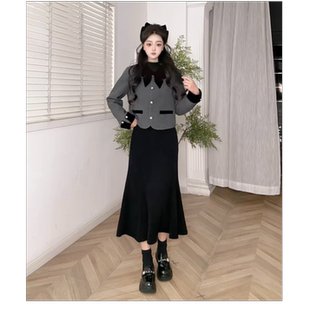 优雅套装 时尚 女人味呢绒一整套韩系穿搭 爱依服2025年秋冬新款 IEF