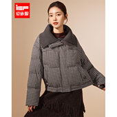 IEF 温柔格子保暖羽绒外套 日常百搭休闲时尚 爱依服2025冬季 新款