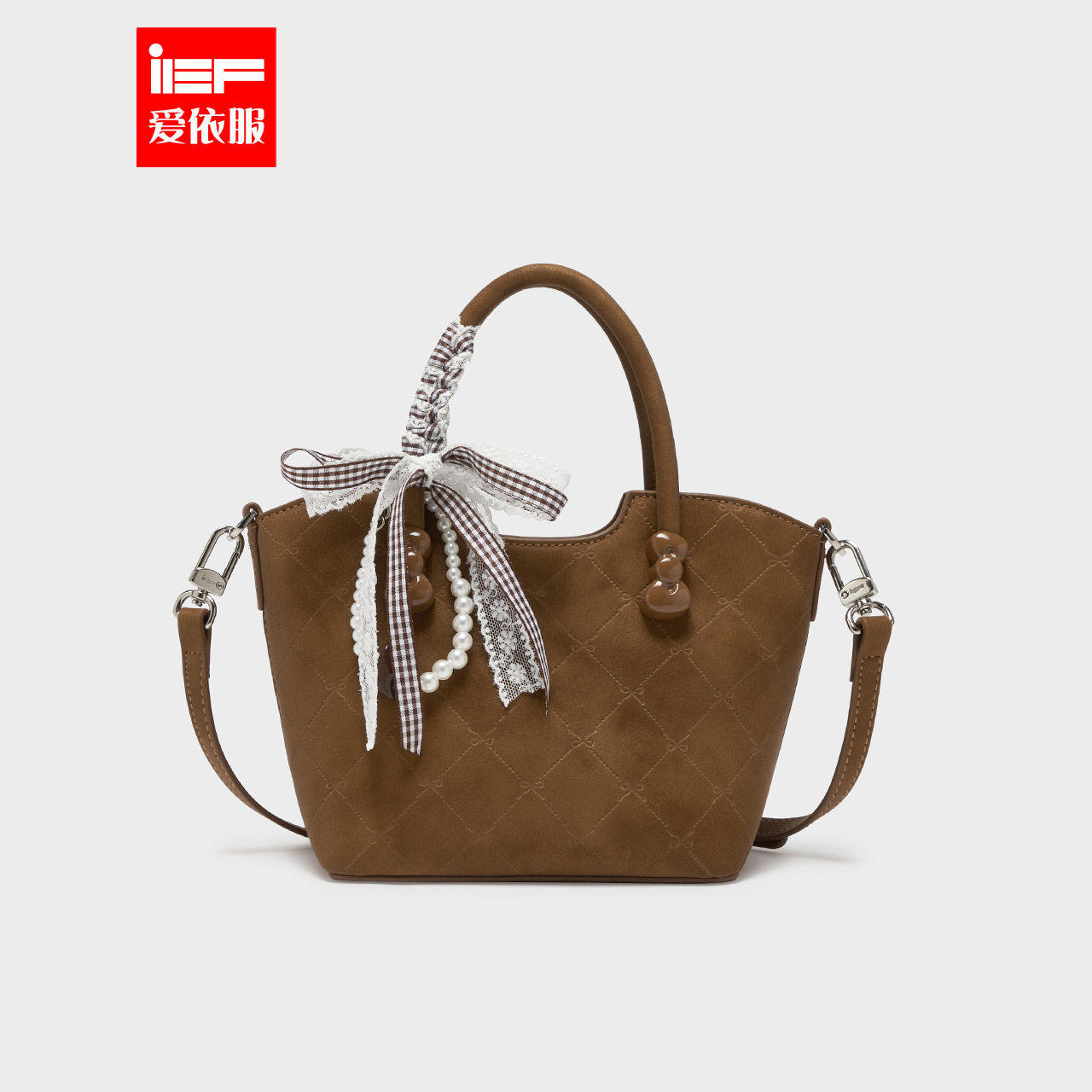 IEF/爱依服2026新款时尚复古风通勤百搭蝴蝶结珍珠装饰手提托特包,箱包皮具/热销女包/男包,托特包,淘宝优惠券,粉丝福利购,淘宝优惠卷