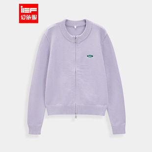 IEF/爱依服2025年冬季新款圆领宽松毛衣外套女时尚休闲毛织上衣