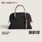 手工蜡线缝制真皮轻奢欧美斜挎腋下包手提女包大容量通勤保龄球包