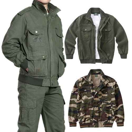 纯棉工作服男套装劳保服上衣