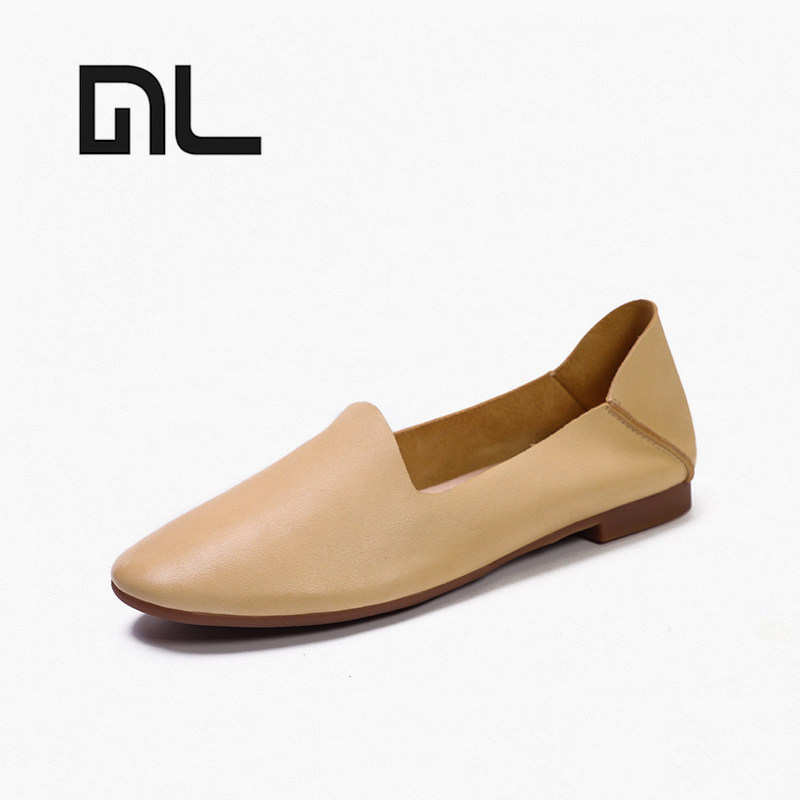 头层牛皮软底一脚蹬单鞋春夏季豆豆鞋女平底舒适奶奶鞋41大码女鞋,女鞋,时尚休闲鞋,淘宝优惠券,粉丝福利购,淘宝优惠卷